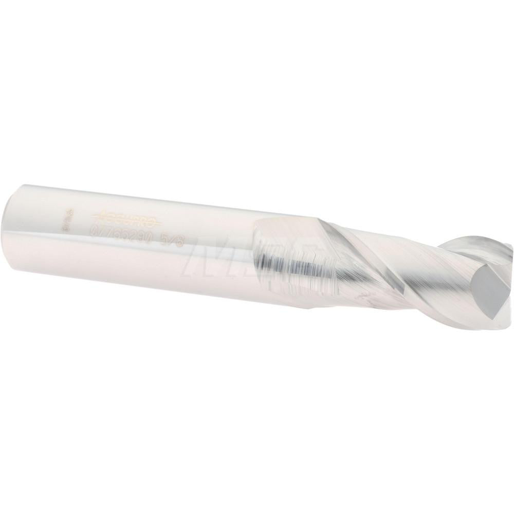 Accupro 07765290 Square End Mill 5/8'' Dia, 1-1/4'' LOC, 5/8'' Shank Dia, 3-1/2'' OAL, 2 Flutes, Solid Carbide
