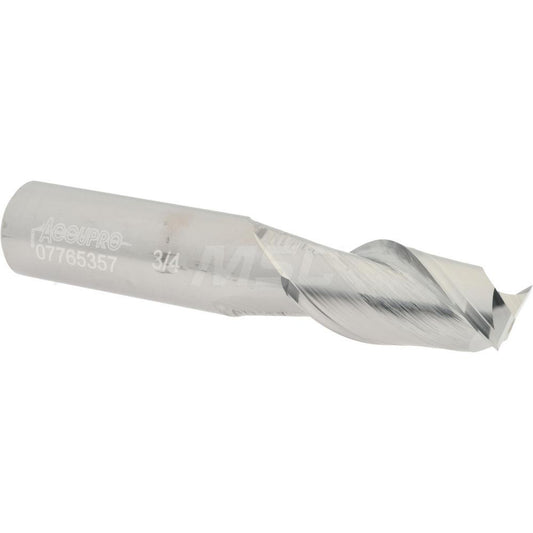 Accupro 07765357 Square End Mill 3/4'' Dia, 1-1/2'' LOC, 3/4'' Shank Dia, 4'' OAL, 2 Flutes, Solid Carbide