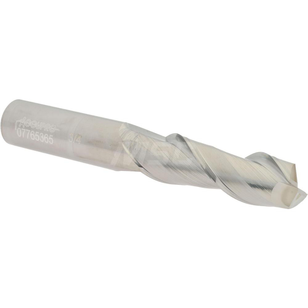 Accupro 07765365 Square End Mill 3/4'' Dia, 2-1/4'' LOC, 3/4'' Shank Dia, 5'' OAL, 2 Flutes, Solid Carbide