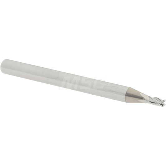 Accupro 07765449 Square End Mill 1/16'' Dia, 1/8'' LOC, 1/8'' Shank Dia, 1-1/2'' OAL, 4 Flutes, Solid Carbide