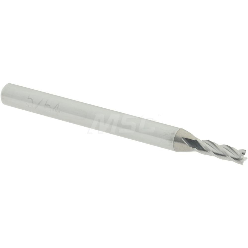 Accupro 07765464 Square End Mill 5/64'' Dia, 1/4'' LOC, 1/8'' Shank Dia, 1-1/2'' OAL, 4 Flutes, Solid Carbide