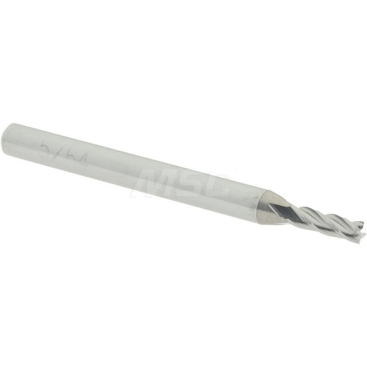 Accupro 07765464 Square End Mill 5/64'' Dia, 1/4'' LOC, 1/8'' Shank Dia, 1-1/2'' OAL, 4 Flutes, Solid Carbide