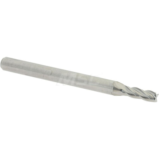 Accupro 07765480 Square End Mill 3/32'' Dia, 9/32'' LOC, 1/8'' Shank Dia, 1-1/2'' OAL, 4 Flutes, Solid Carbide