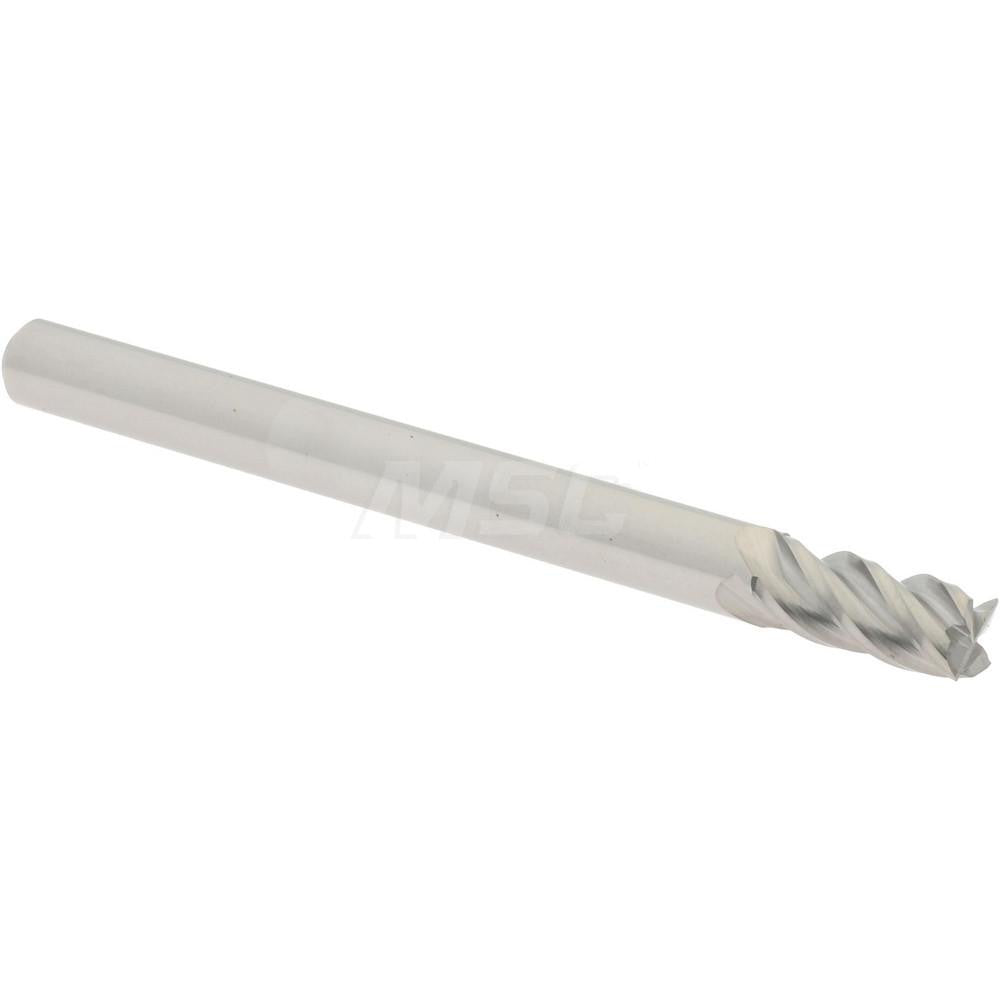 Accupro 07765514 Square End Mill 1/8'' Dia, 1/4'' LOC, 1/8'' Shank Dia, 1-1/2'' OAL, 4 Flutes, Solid Carbide
