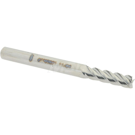 Accupro 07765621 Square End Mill 11/64'' Dia, 5/8'' LOC, 3/16'' Shank Dia, 2'' OAL, 4 Flutes, Solid Carbide