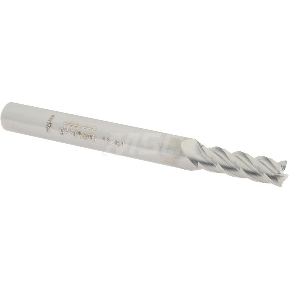 Accupro 07765696 Square End Mill 13/64'' Dia, 5/8'' LOC, 1/4'' Shank Dia, 2-1/2'' OAL, 4 Flutes, Solid Carbide