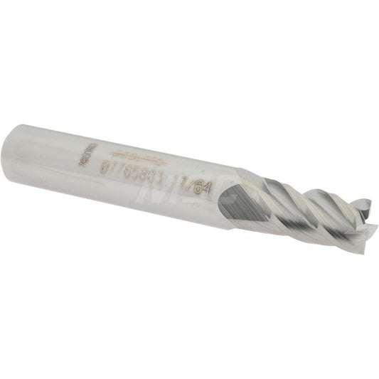 Accupro 07765803 Square End Mill 17/64'' Dia, 1/2'' LOC, 5/16'' Shank Dia, 2'' OAL, 4 Flutes, Solid Carbide