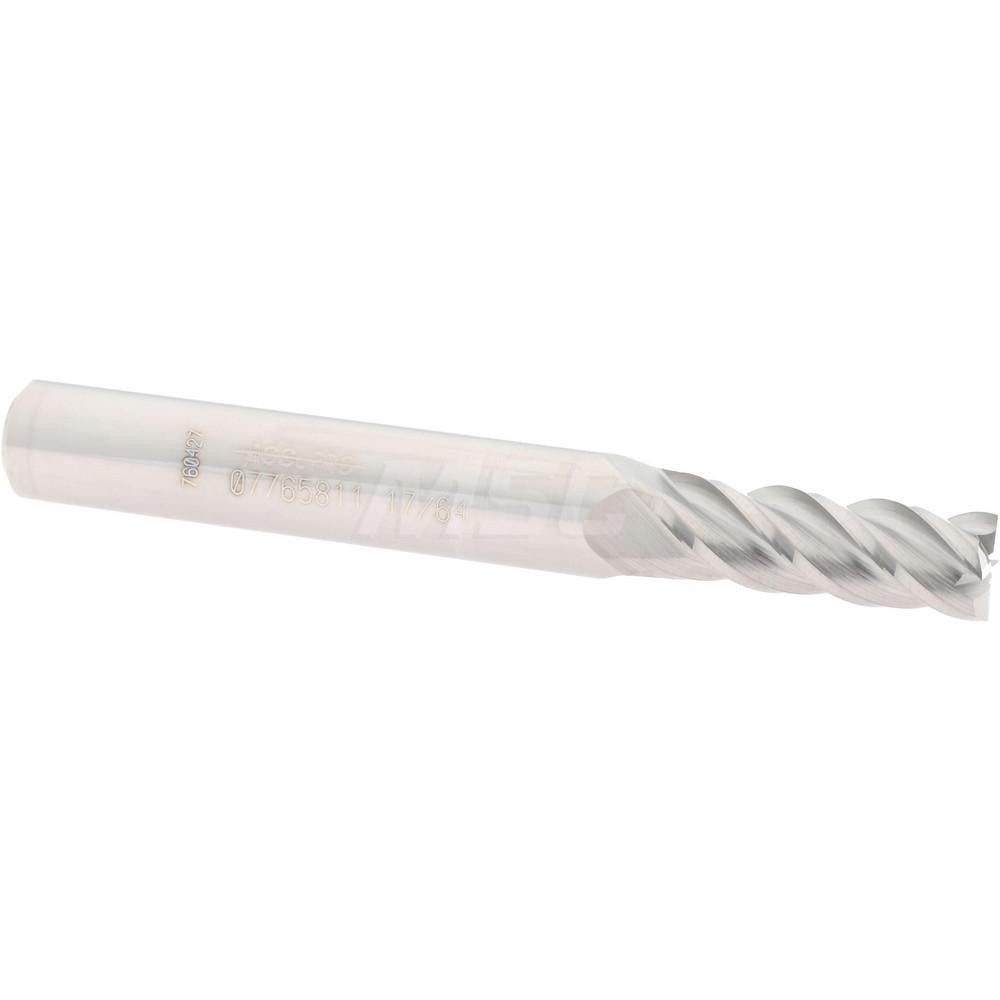 Accupro 07765811 Square End Mill 17/64'' Dia, 3/4'' LOC, 5/16'' Shank Dia, 2-1/2'' OAL, 4 Flutes, Solid Carbide