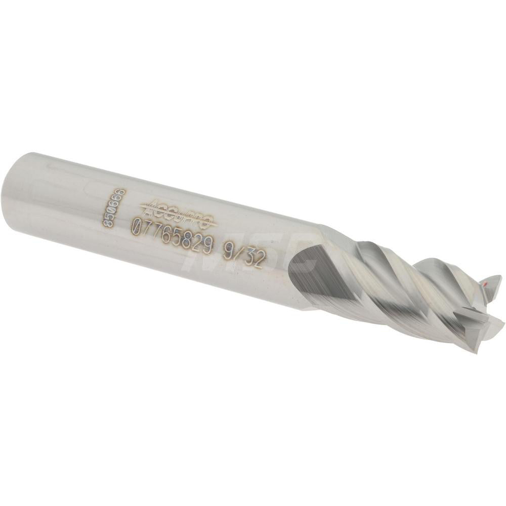 Accupro 07765829 Square End Mill 9/32'' Dia, 1/2'' LOC, 5/16'' Shank Dia, 2'' OAL, 4 Flutes, Solid Carbide
