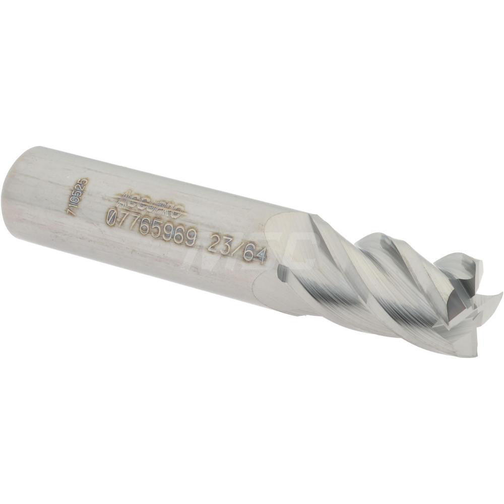 Accupro 07765969 Square End Mill 23/64'' Dia, 5/8'' LOC, 3/8'' Shank Dia, 2'' OAL, 4 Flutes, Solid Carbide