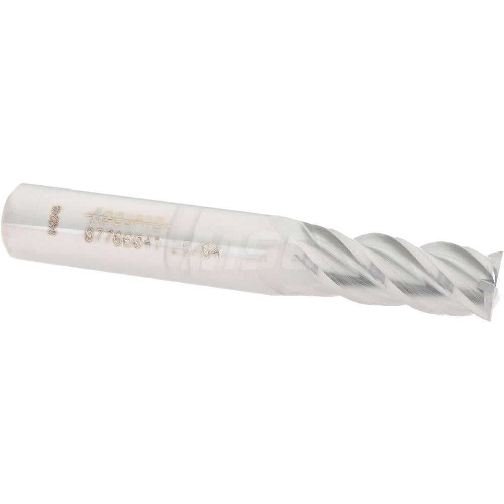 Accupro 07766041 Square End Mill 25/64'' Dia, 1'' LOC, 7/16'' Shank Dia, 2-3/4'' OAL, 4 Flutes, Solid Carbide