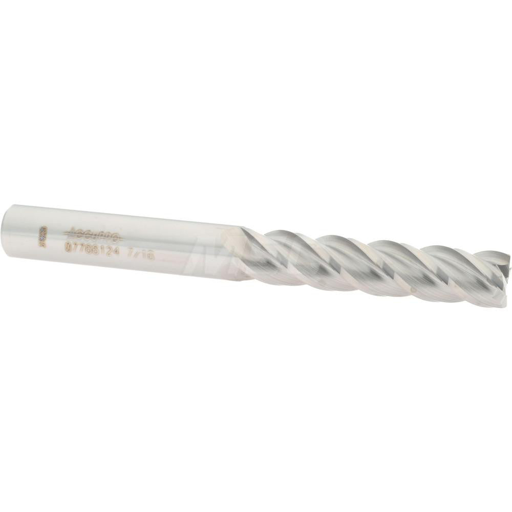 Accupro 07766124 Square End Mill 7/16'' Dia, 2'' LOC, 7/16'' Shank Dia, 4'' OAL, 4 Flutes, Solid Carbide