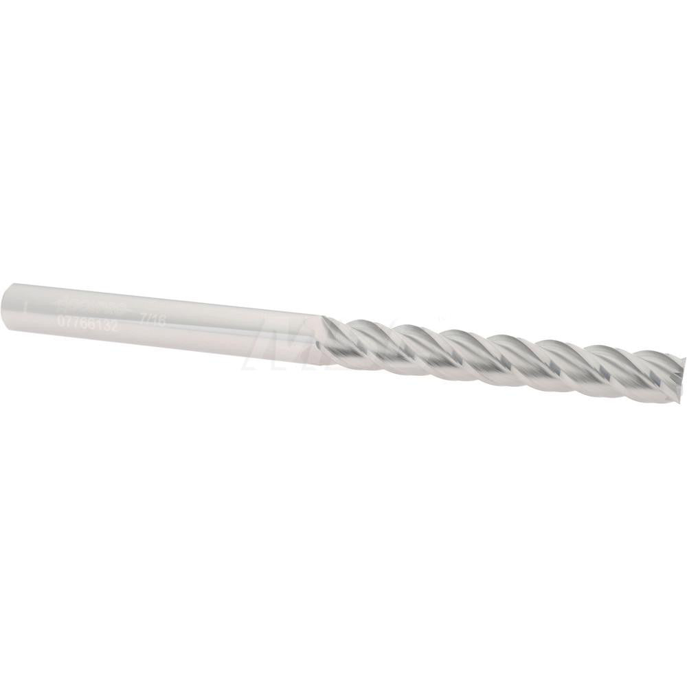 Accupro 07766132 Square End Mill 7/16'' Dia, 3'' LOC, 7/16'' Shank Dia, 6'' OAL, 4 Flutes, Solid Carbide
