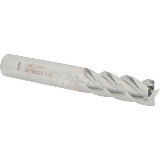 Accupro 07766223 Square End Mill 1/2'' Dia, 1-1/2'' LOC, 1/2'' Shank Dia, 3-1/2'' OAL, 4 Flutes, Solid Carbide