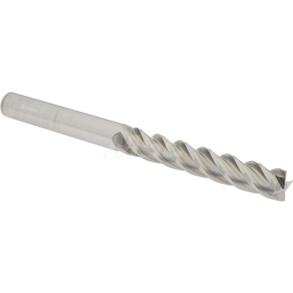 Accupro 07766249 Square End Mill 1/2'' Dia, 3'' LOC, 1/2'' Shank Dia, 6'' OAL, 4 Flutes, Solid Carbide