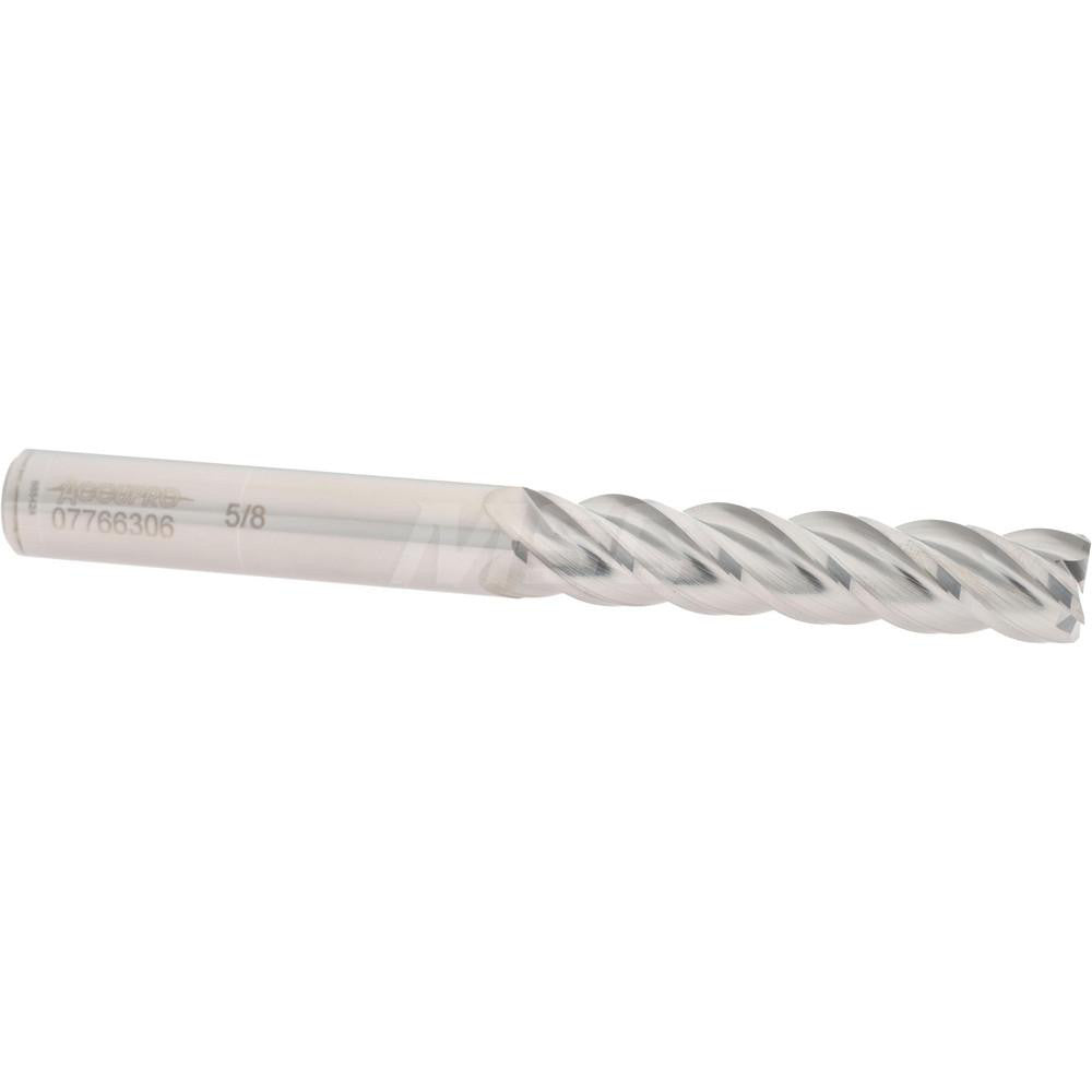 Accupro 07766306 Square End Mill 5/8'' Dia, 3'' LOC, 5/8'' Shank Dia, 6'' OAL, 4 Flutes, Solid Carbide