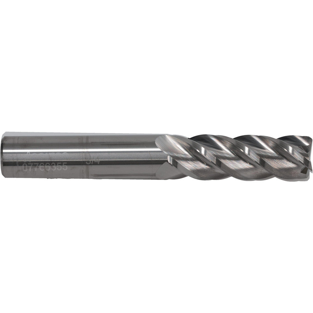 Accupro 07766355 Square End Mill 3/4'' Dia, 2-1/4'' LOC, 3/4'' Shank Dia, 5'' OAL, 4 Flutes, Solid Carbide