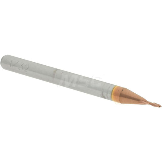 Accupro 07766421 Ball End Mill 0.0313" Dia, 0.0938" LOC, 2 Flute, Solid Carbide