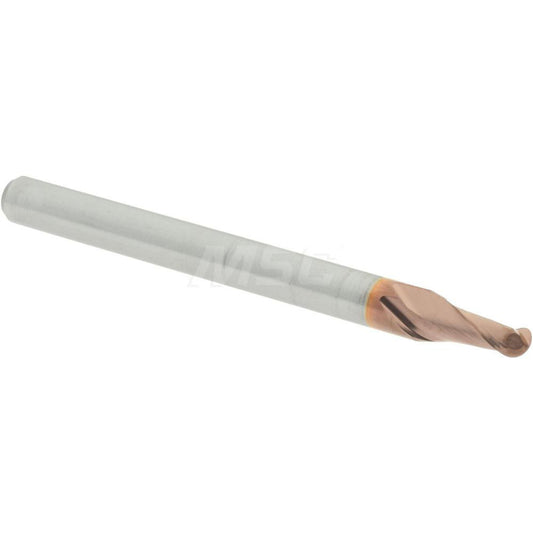 Accupro 07766470 Ball End Mill 0.0938" Dia, 0.1875" LOC, 2 Flute, Solid Carbide
