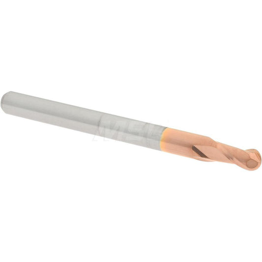 Accupro 07766496 Ball End Mill 0.1094" Dia, 0.1875" LOC, 2 Flute, Solid Carbide