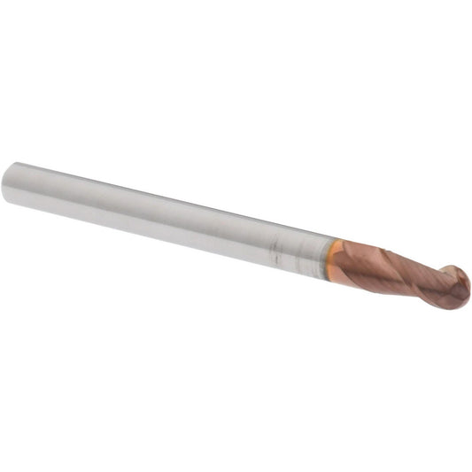 Accupro 07766512 Ball End Mill 0.125" Dia, 0.25" LOC, 2 Flute, Solid Carbide
