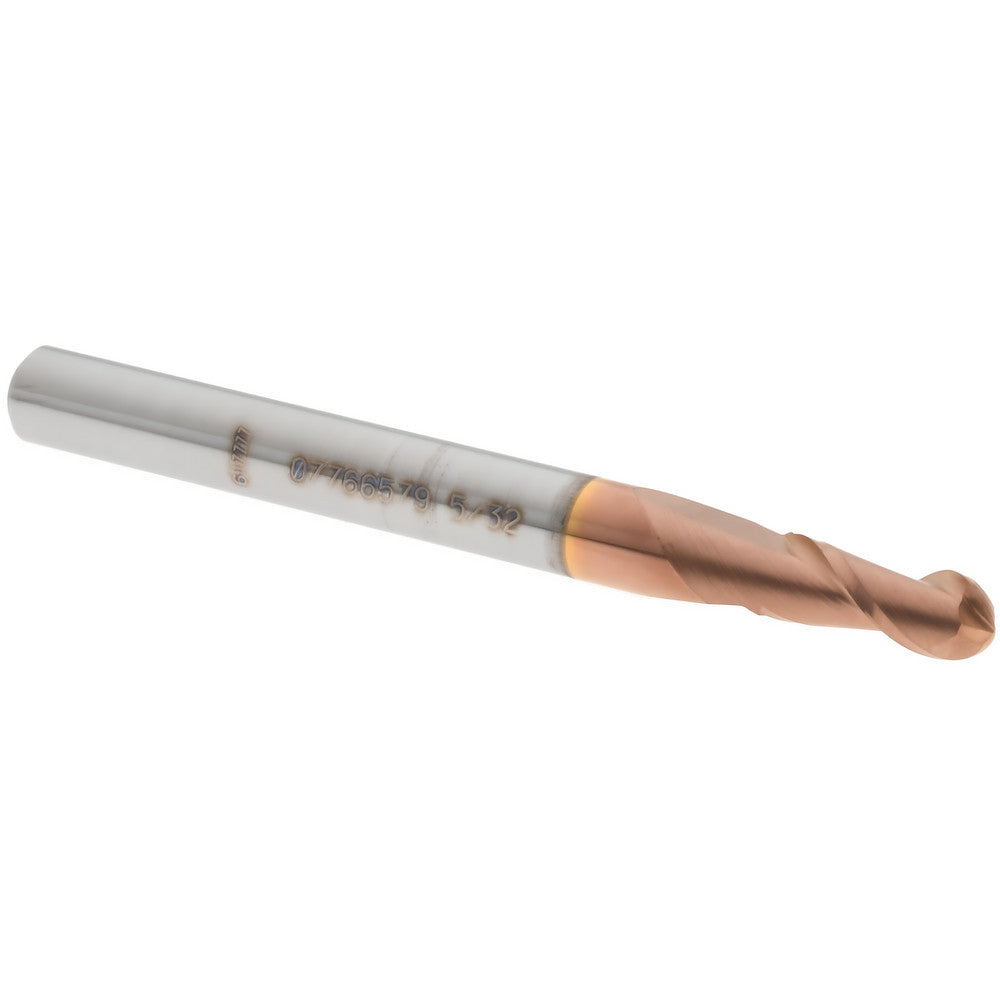 Accupro 07766579 Ball End Mill 0.1563" Dia, 0.375" LOC, 2 Flute, Solid Carbide