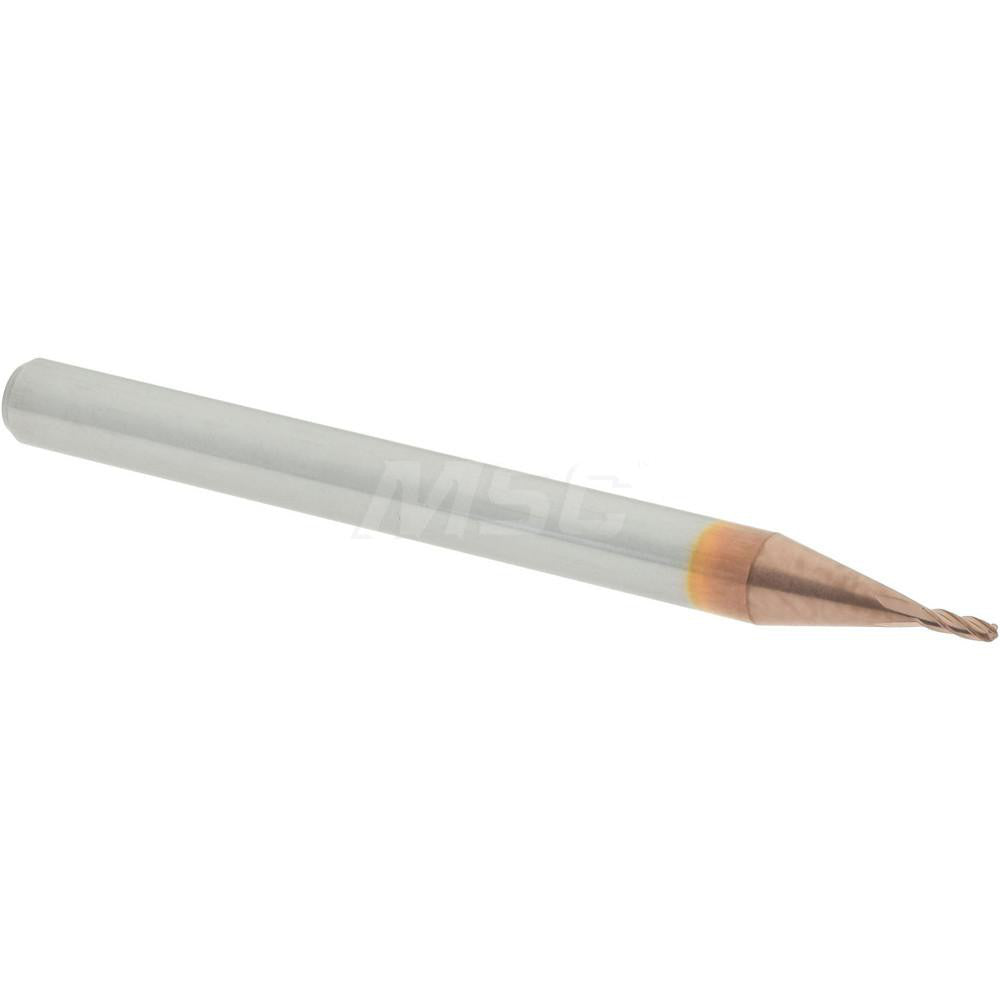 Accupro 07767312 Ball End Mill 0.0313" Dia, 0.0938" LOC, 4 Flute, Solid Carbide