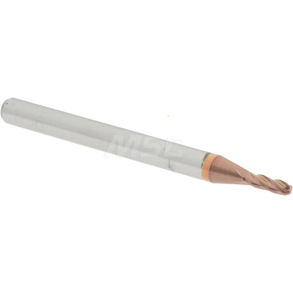 Accupro 07767346 Ball End Mill 0.0625" Dia, 0.1875" LOC, 4 Flute, Solid Carbide