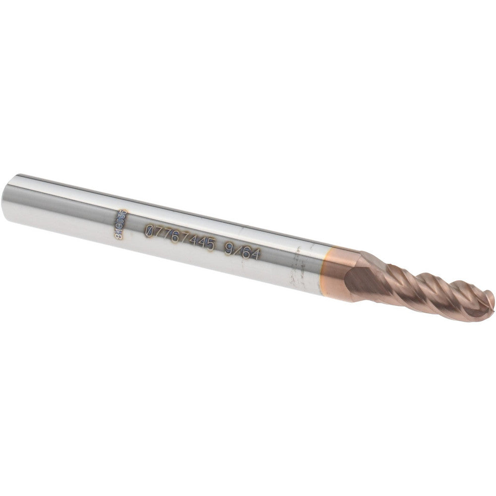 Accupro 07767445 Ball End Mill 9/64" Dia, 3/8" LOC, 4 Flute, Solid Carbide