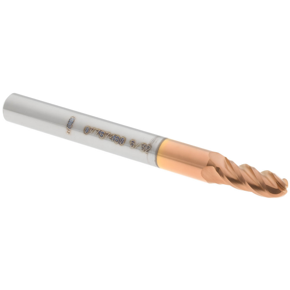 Accupro 07767460 Ball End Mill 0.1563" Dia, 0.375" LOC, 4 Flute, Solid Carbide