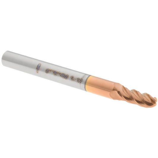 Accupro 07767460 Ball End Mill 0.1563" Dia, 0.375" LOC, 4 Flute, Solid Carbide