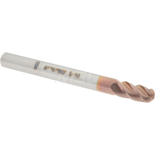Accupro 07767502 Ball End Mill 0.1875" Dia, 0.375" LOC, 4 Flute, Solid Carbide