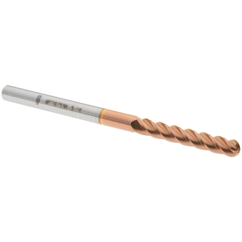 Accupro 07767536 Ball End Mill 0.1875" Dia, 1.125" LOC, 4 Flute, Solid Carbide