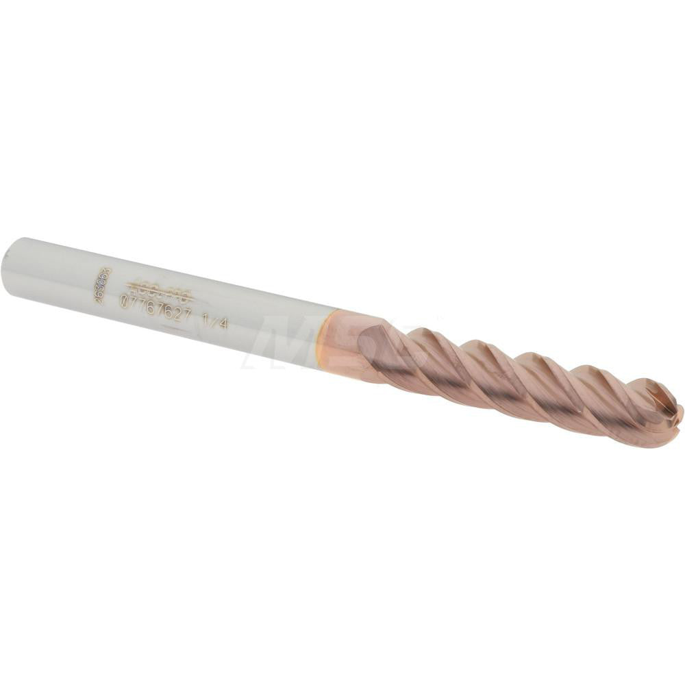 Accupro 07767627 Ball End Mill 0.25" Dia, 1.125" LOC, 4 Flute, Solid Carbide