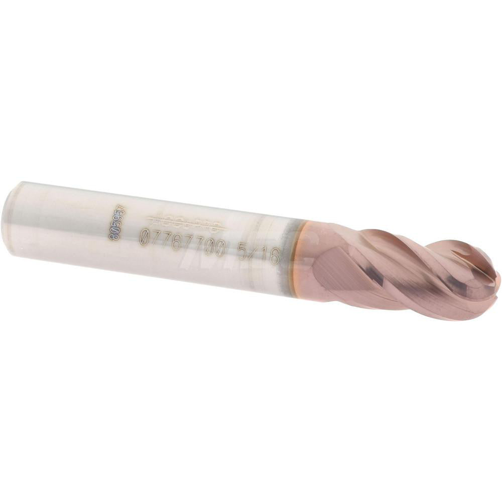 Accupro 07767700 Ball End Mill 0.3125" Dia, 0.5" LOC, 4 Flute, Solid Carbide