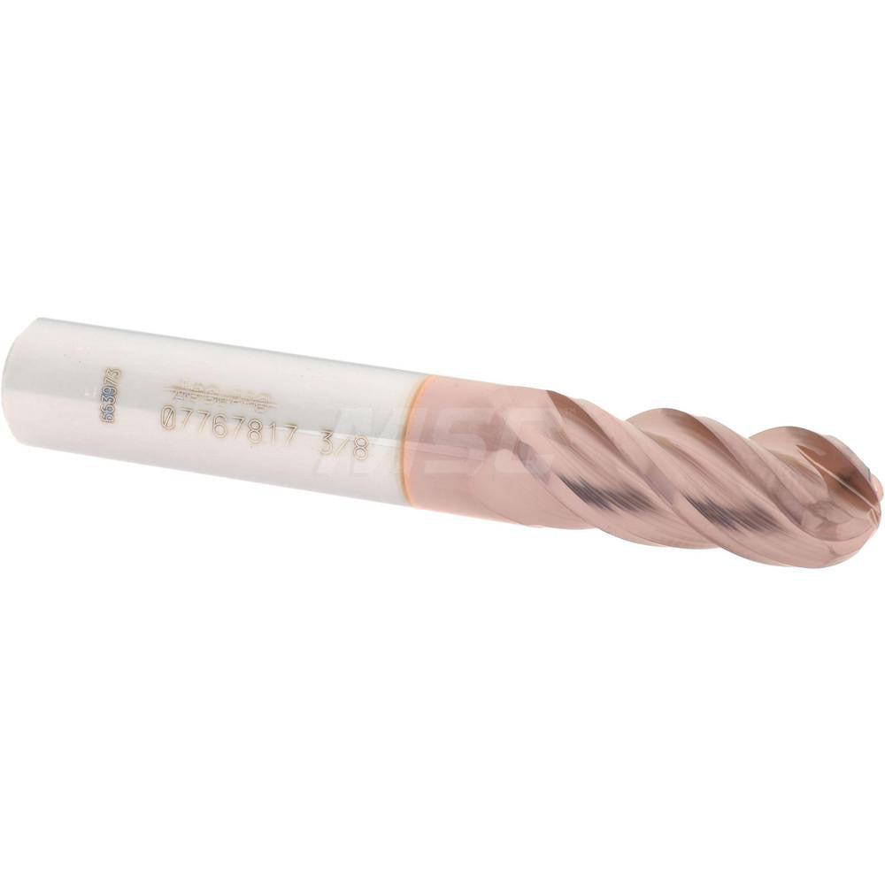 Accupro 07767817 Ball End Mill 0.375" Dia, 0.875" LOC, 4 Flute, Solid Carbide