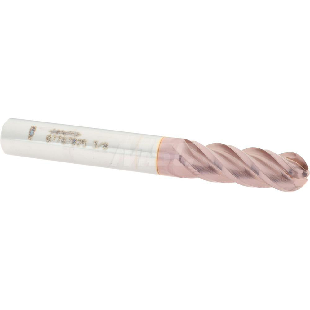 Accupro 07767825 Ball End Mill 0.375" Dia, 1.125" LOC, 4 Flute, Solid Carbide