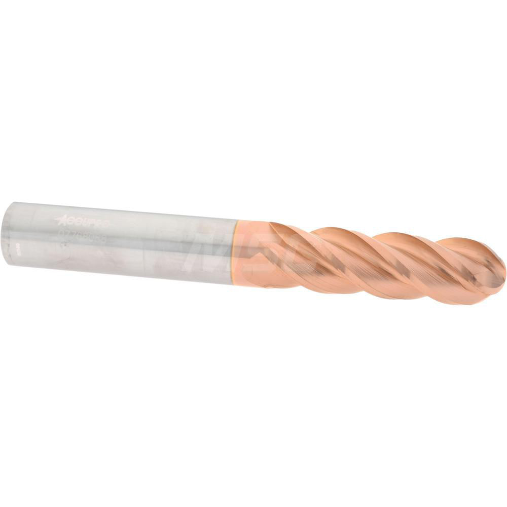 Accupro 07768088 Ball End Mill 0.625" Dia, 2.125" LOC, 4 Flute, Solid Carbide