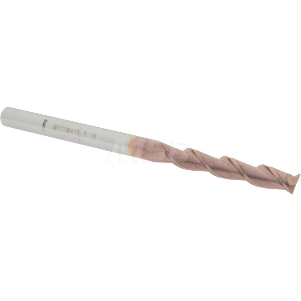 Accupro 07770415 Square End Mill 3/16'' Dia, 1-1/8'' LOC, 3/16'' Shank Dia, 3'' OAL, 2 Flutes, Solid Carbide