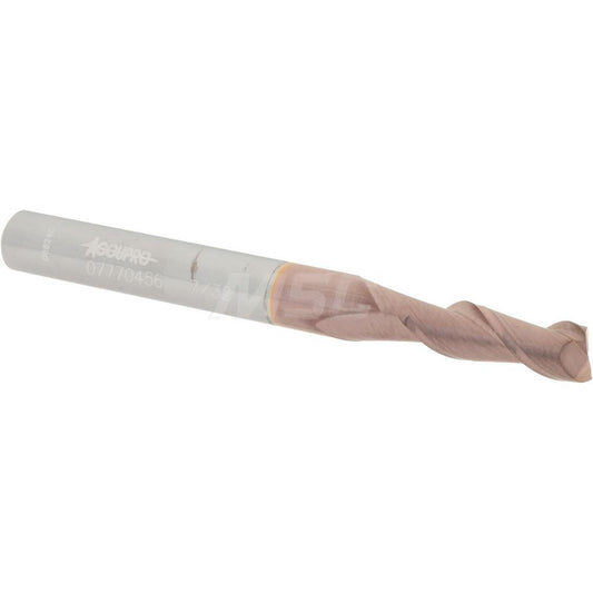 Accupro 07770456 Square End Mill 7/32'' Dia, 5/8'' LOC, 1/4'' Shank Dia, 2-1/2'' OAL, 2 Flutes, Solid Carbide