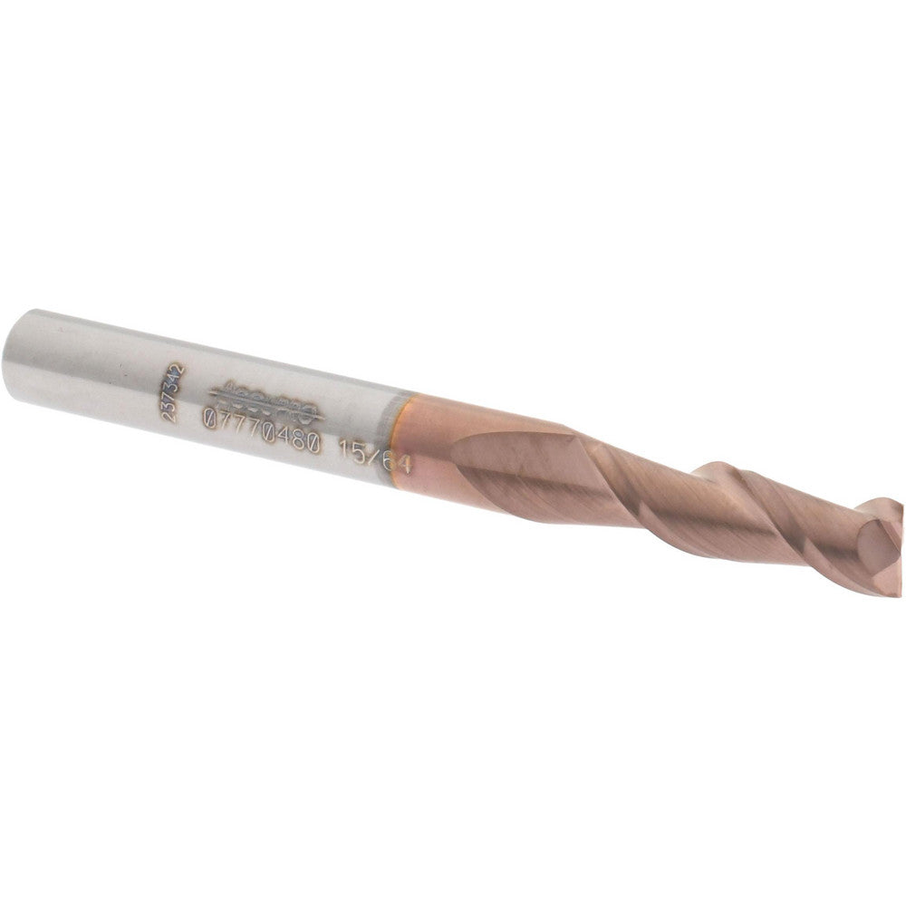 Accupro 07770480 Square End Mill 15/64'' Dia, 3/4'' LOC, 1/4'' Shank Dia, 2-1/2'' OAL, 2 Flutes, Solid Carbide