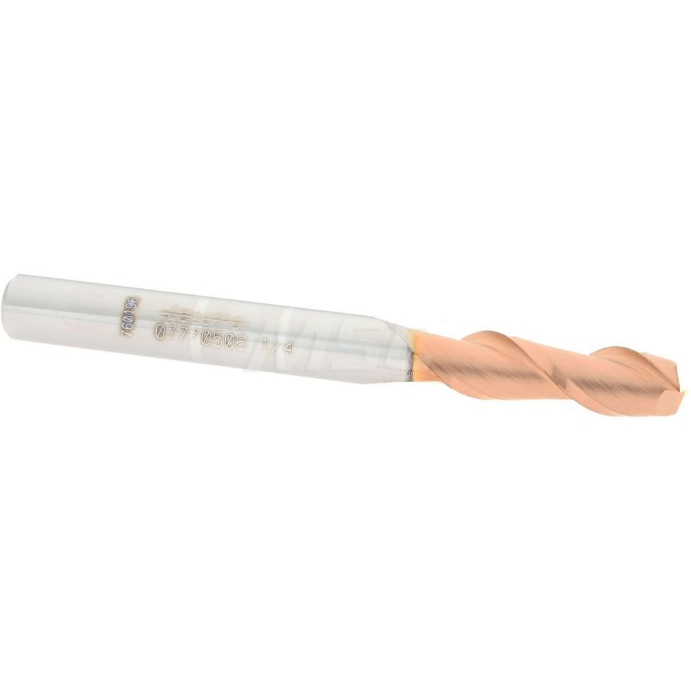 Accupro 07770506 Square End Mill 1/4'' Dia, 3/4'' LOC, 1/4'' Shank Dia, 2-1/2'' OAL, 2 Flutes, Solid Carbide