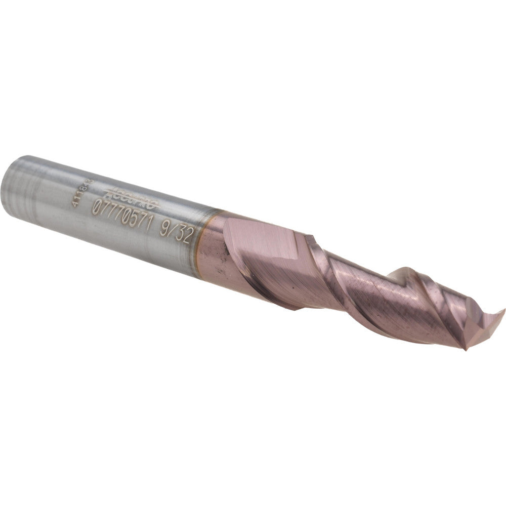 Accupro 07770571 Square End Mill 9/32'' Dia, 3/4'' LOC, 5/16'' Shank Dia, 2-1/2'' OAL, 2 Flutes, Solid Carbide