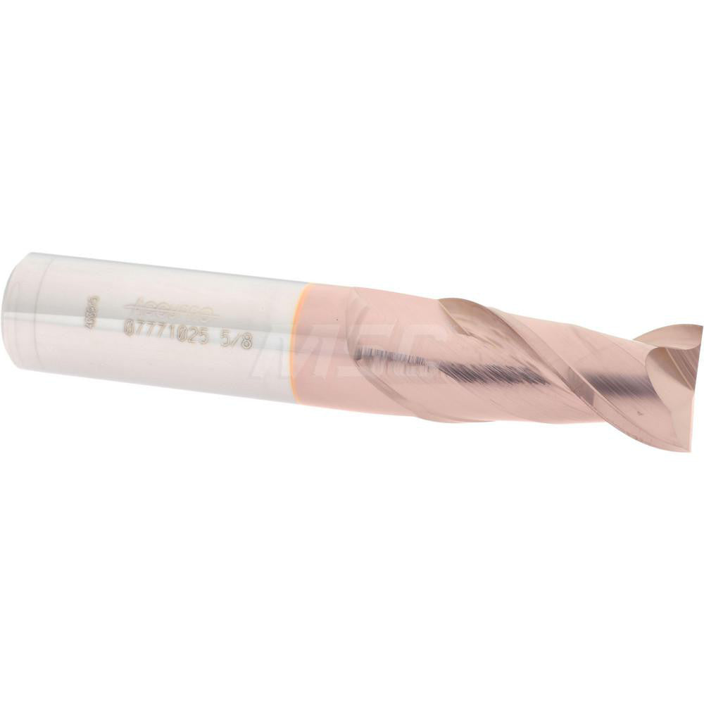 Accupro 07771025 Square End Mill 5/8'' Dia, 1-1/4'' LOC, 5/8'' Shank Dia, 3-1/2'' OAL, 2 Flutes, Solid Carbide