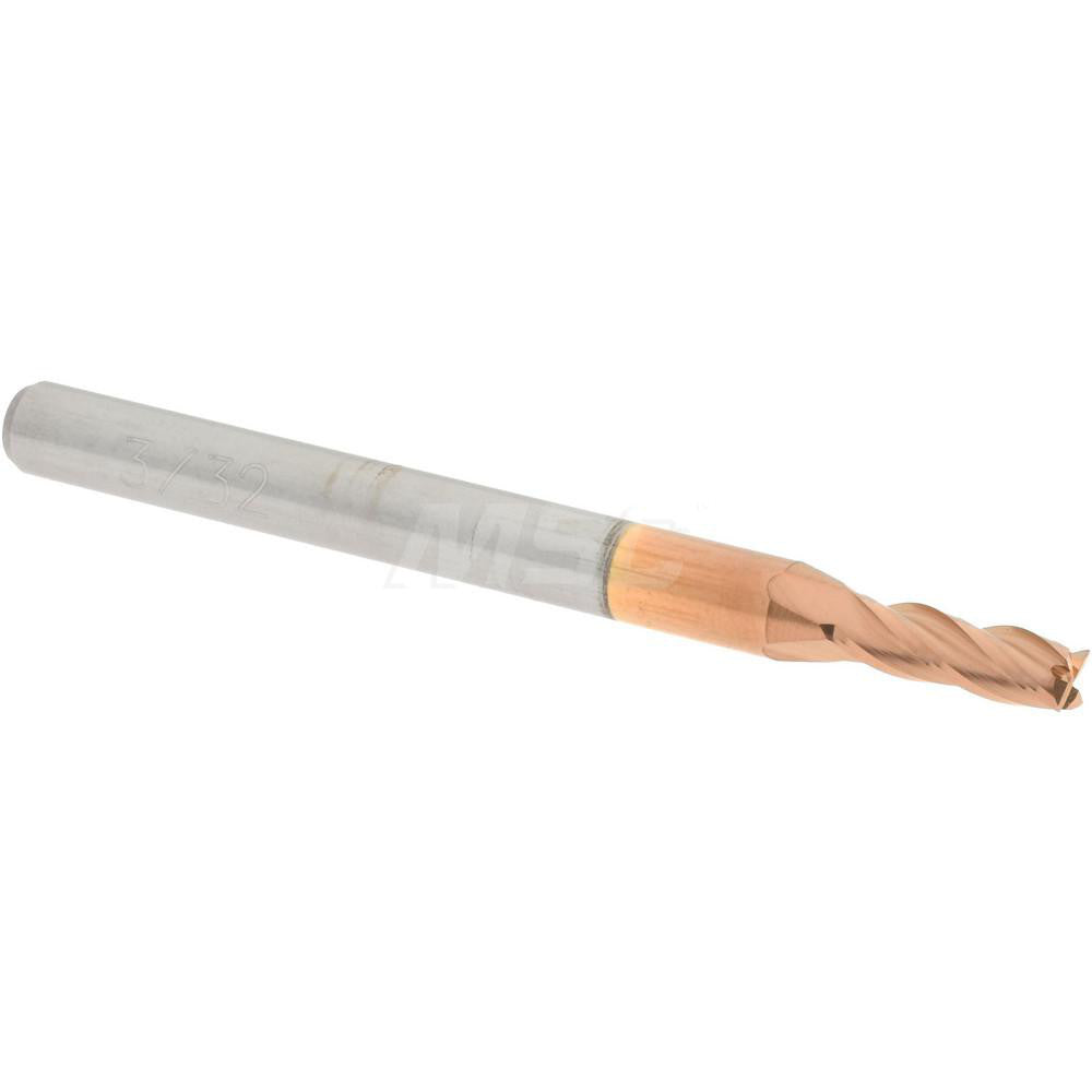 Accupro 07771215 Square End Mill 3/32'' Dia, 9/32'' LOC, 1/8'' Shank Dia, 1-1/2'' OAL, 4 Flutes, Solid Carbide