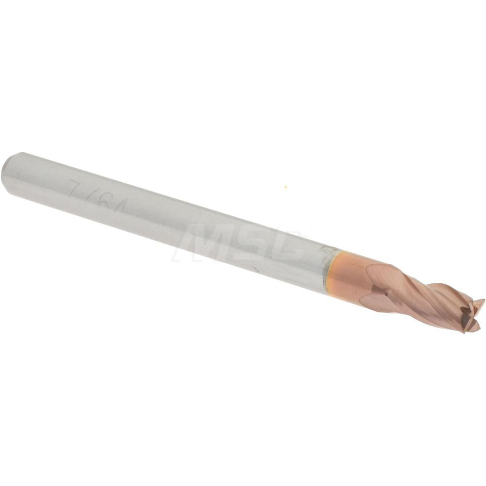 Accupro 07771223 Square End Mill 7/64'' Dia, 3/16'' LOC, 1/8'' Shank Dia, 1-1/2'' OAL, 4 Flutes, Solid Carbide