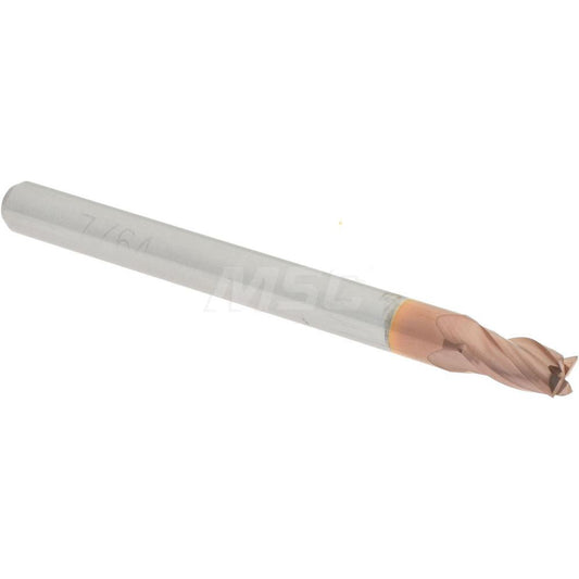 Accupro 07771223 Square End Mill 7/64'' Dia, 3/16'' LOC, 1/8'' Shank Dia, 1-1/2'' OAL, 4 Flutes, Solid Carbide