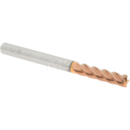 Accupro 07771256 Square End Mill 1/8'' Dia, 1/2'' LOC, 1/8'' Shank Dia, 1-1/2'' OAL, 4 Flutes, Solid Carbide