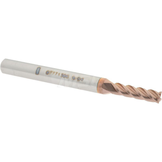 Accupro 07771306 Square End Mill 9/64'' Dia, 1/2'' LOC, 3/16'' Shank Dia, 2'' OAL, 4 Flutes, Solid Carbide
