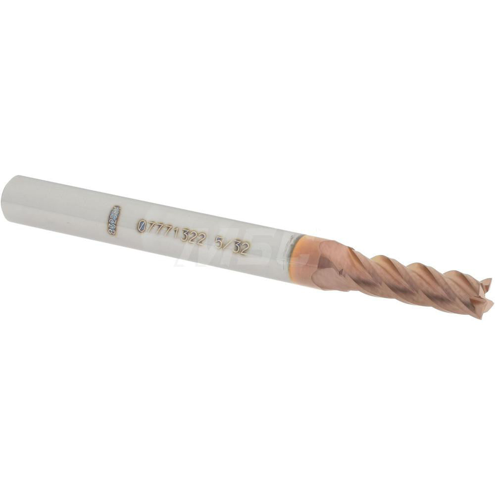 Accupro 07771322 Square End Mill 5/32'' Dia, 1/2'' LOC, 3/16'' Shank Dia, 2'' OAL, 4 Flutes, Solid Carbide